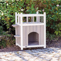 Caseta Exterior con Balcón para Gatos Cat's Home natura gris/blanco
