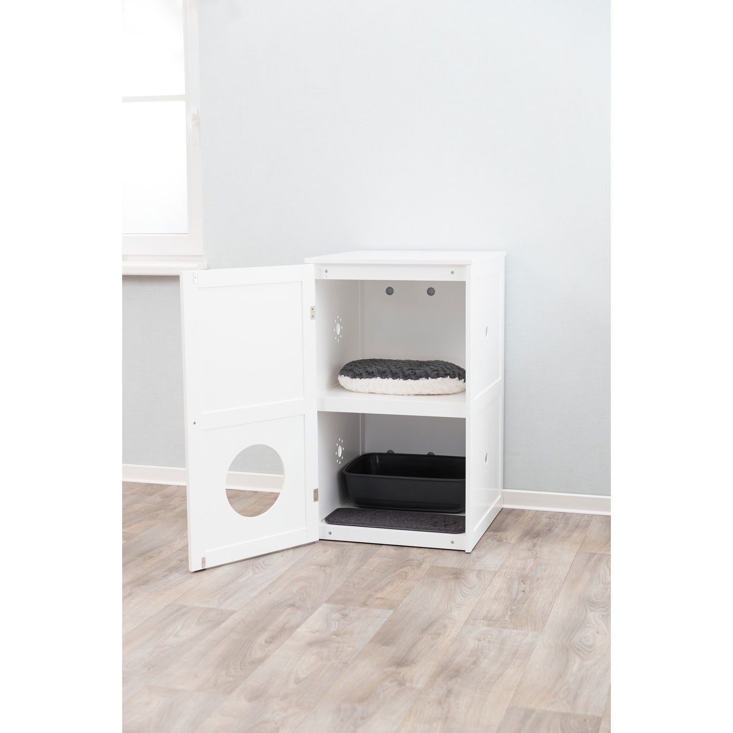 Casa para Gatos con 2 Pisos blanco