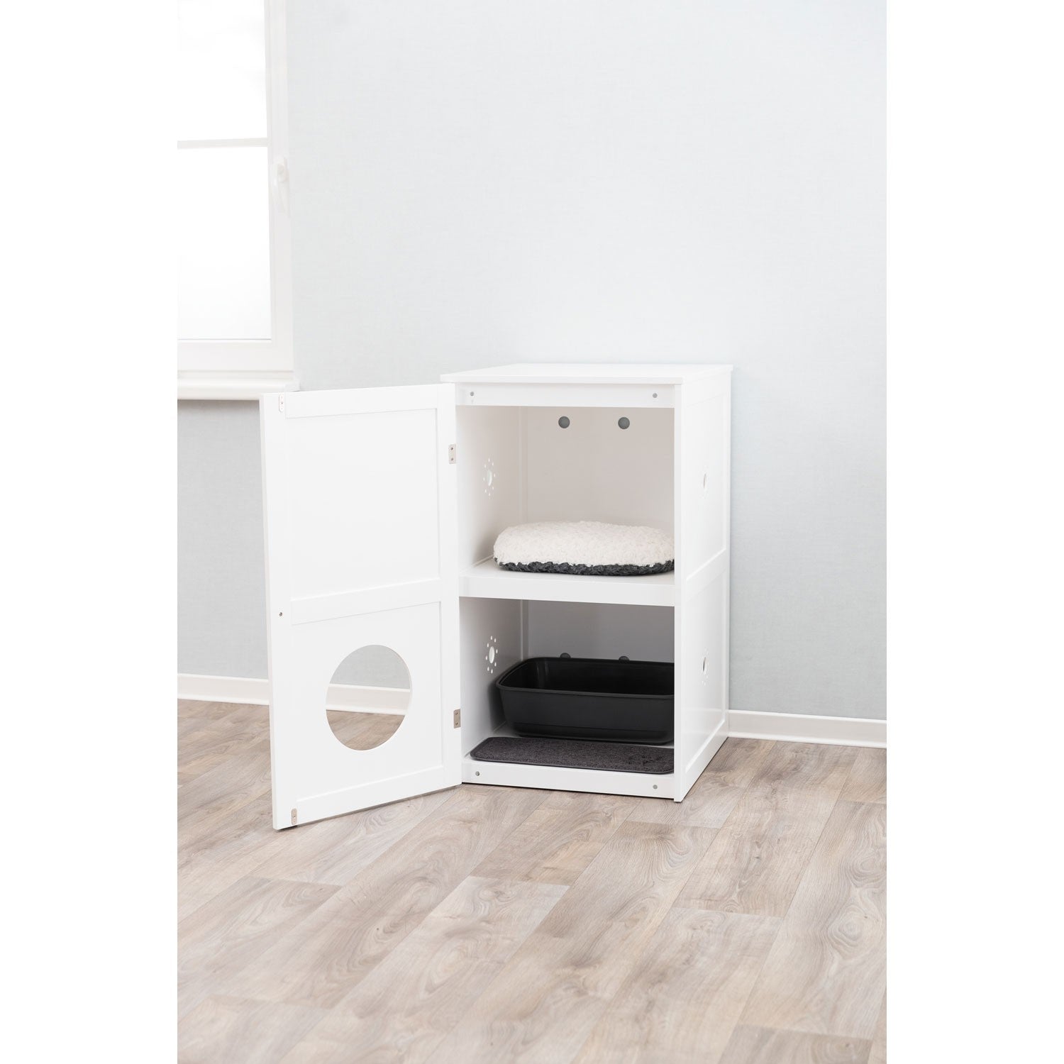 Casa para Gatos con 2 Pisos blanco