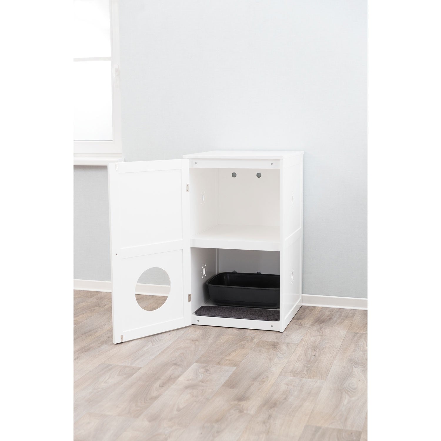 Casa para Gatos con 2 Pisos blanco