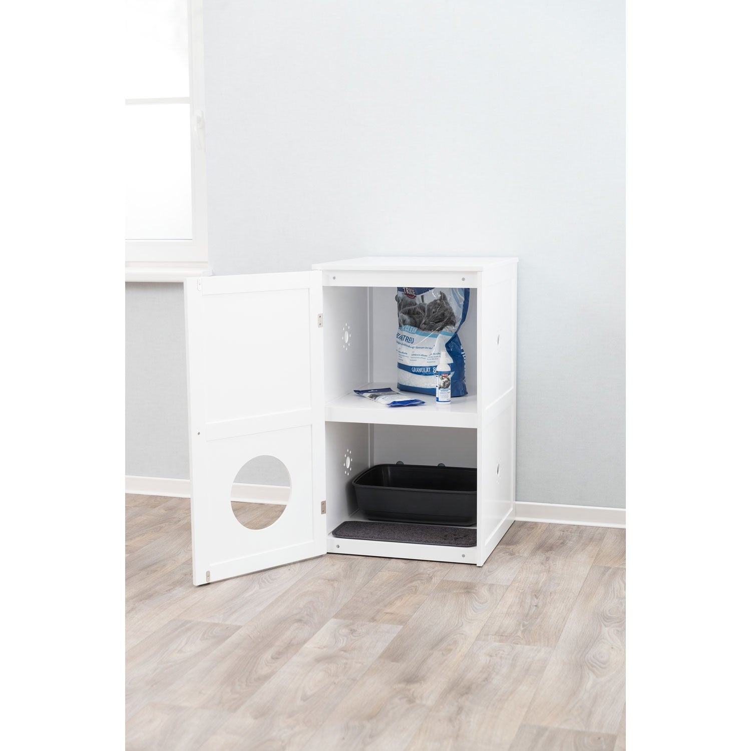 Casa para Gatos con 2 Pisos blanco