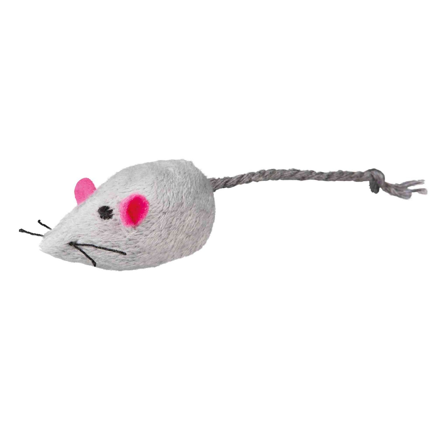 Set de Ratón Peluche con Cascabel - Pack de 4 unidades blanco/gris