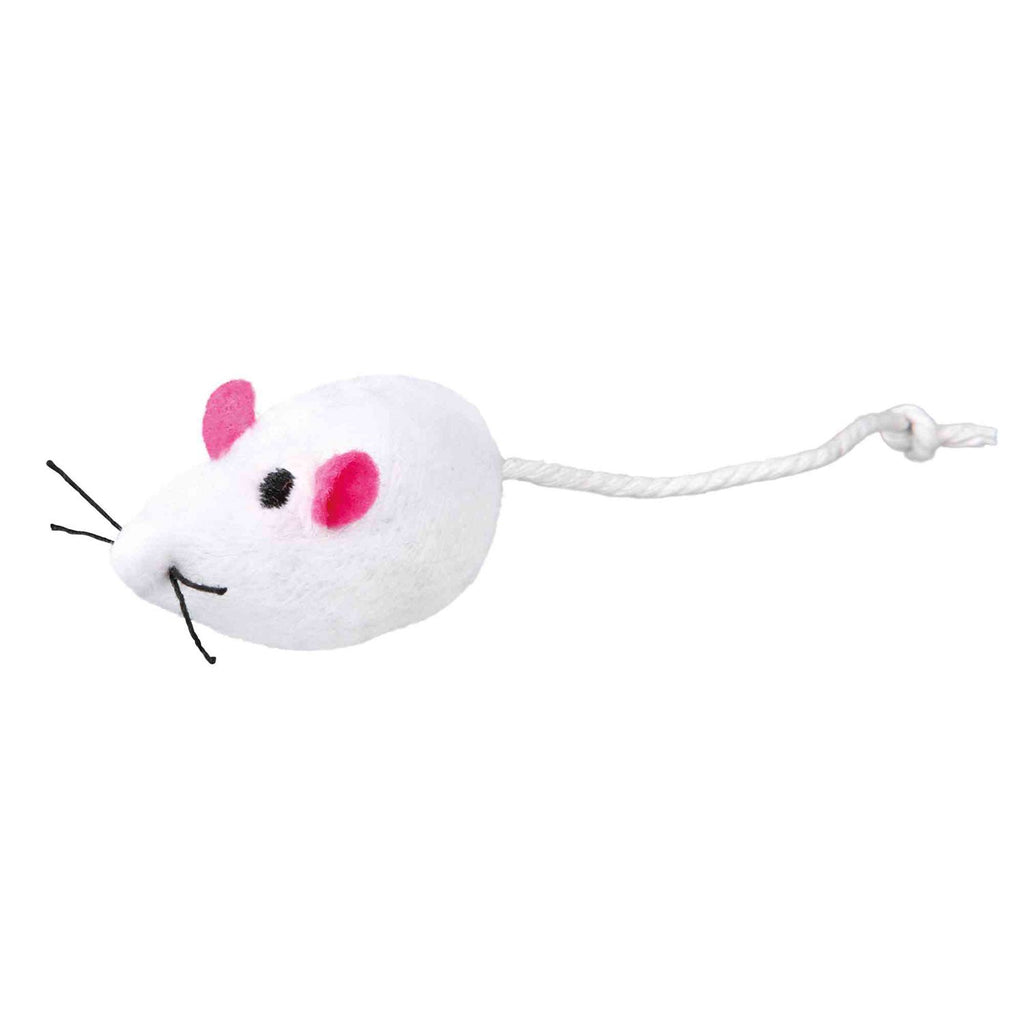 Set de Ratón Peluche con Cascabel - Pack de 4 unidades blanco/gris