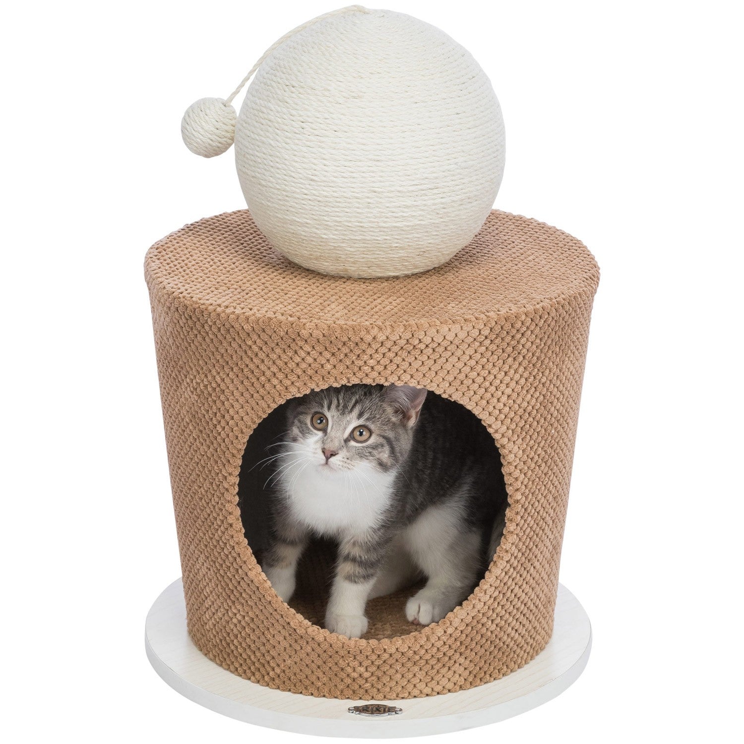 Cueva de mimos con bola de rascar taupe