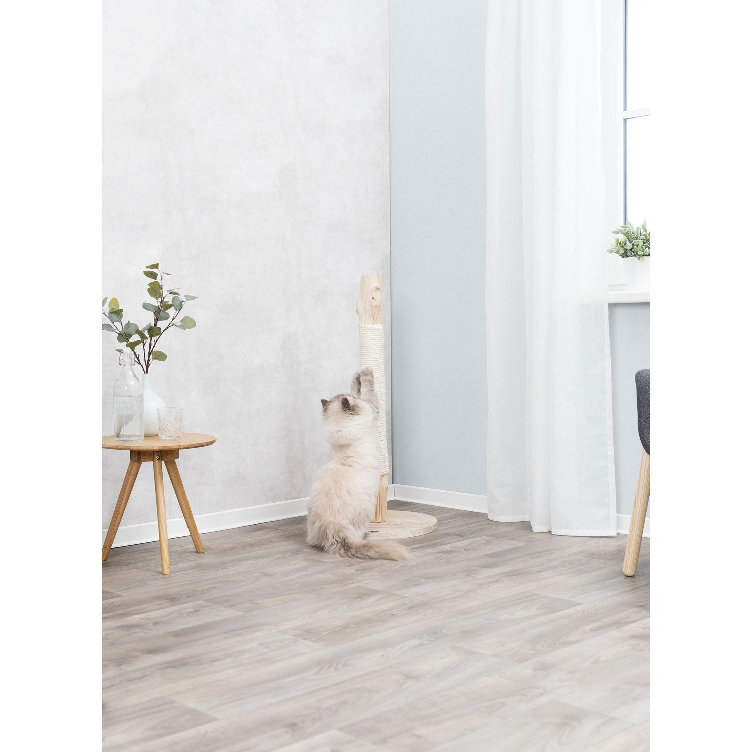 Poste rascador, madera natural beige