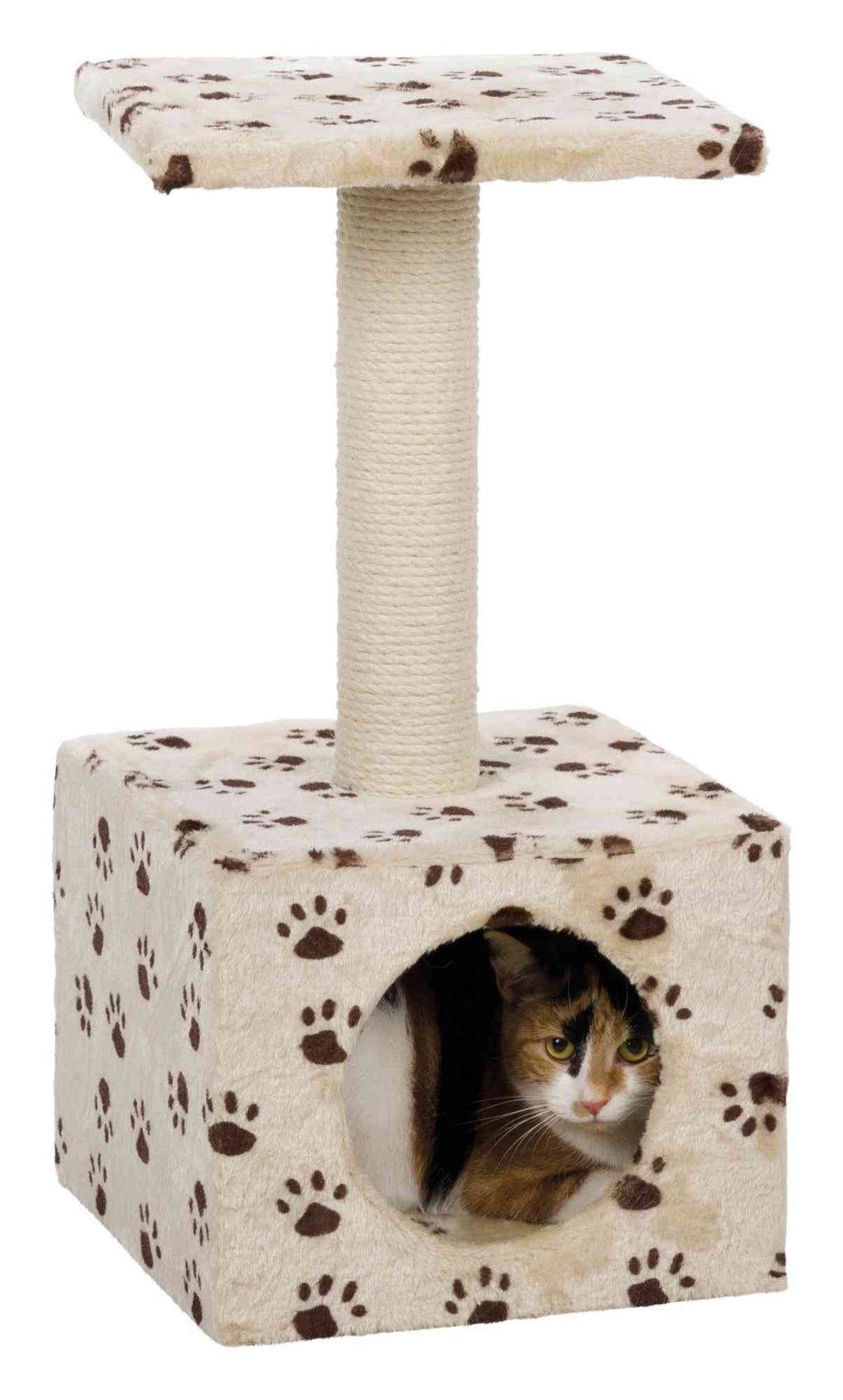 Junior Poste Rascador Zamora beige con huellas impresas