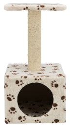 Junior Poste Rascador Zamora beige con huellas impresas
