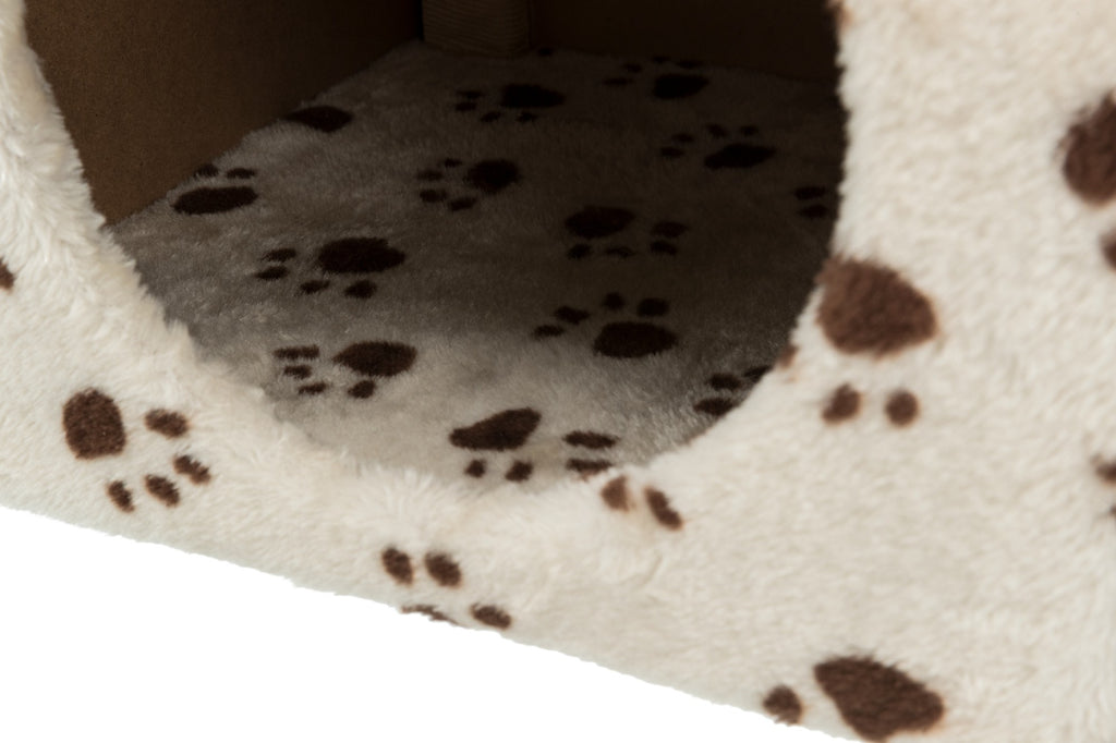 Junior Poste Rascador Zamora beige con huellas impresas