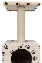 Junior Poste Rascador Zamora beige con huellas impresas