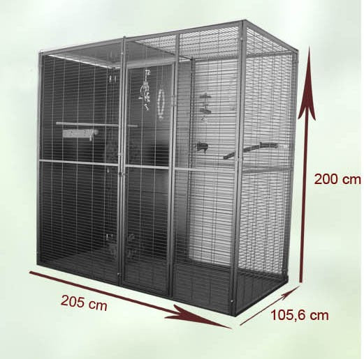 Voladero Loro 2x1m Techo Mix