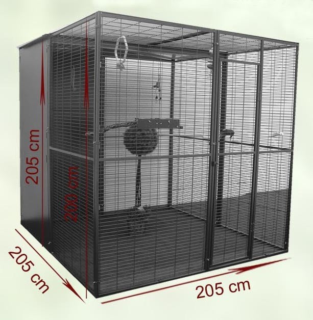 Voladero Loros 2x2m Techo Mixto