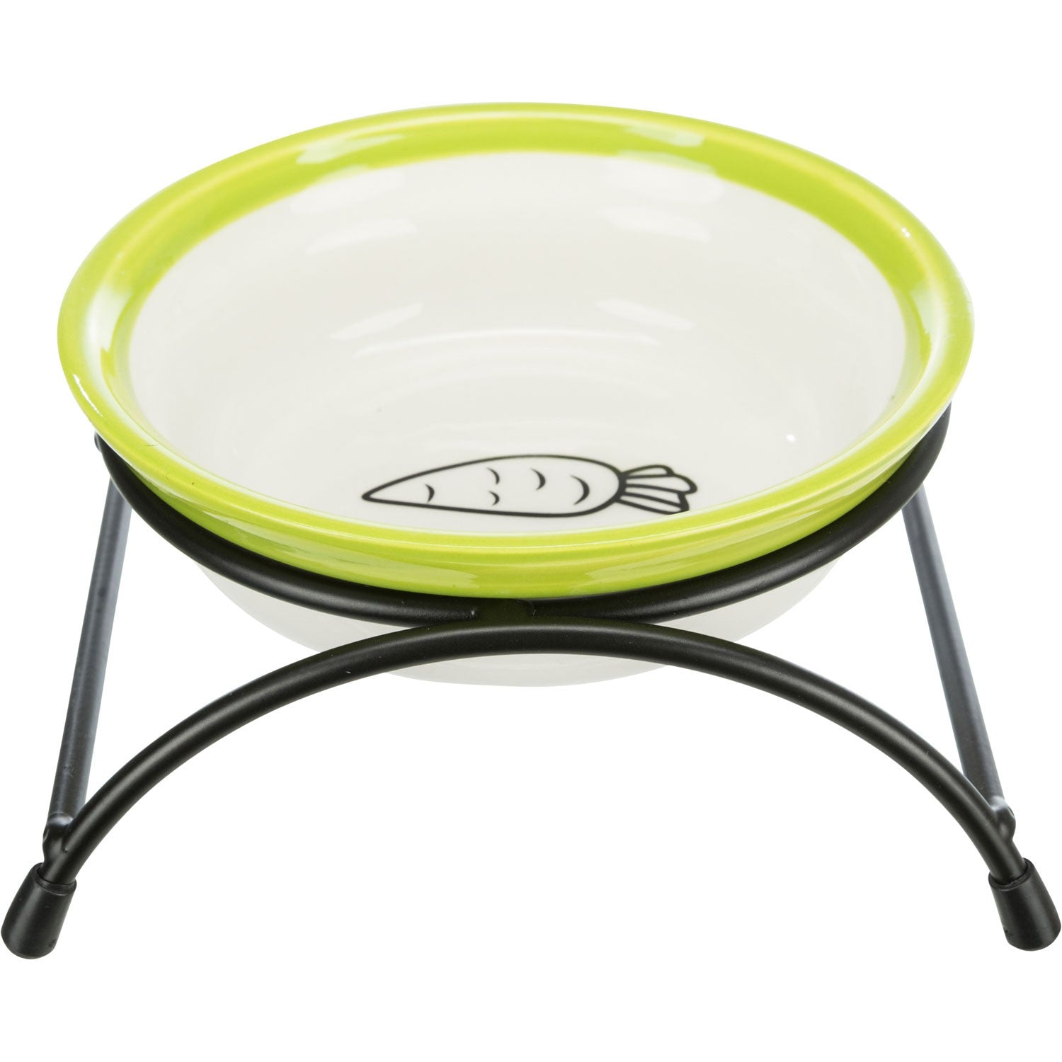 Cuenco de cerámica con soporte - Pack de 3 unidades blanco/verde