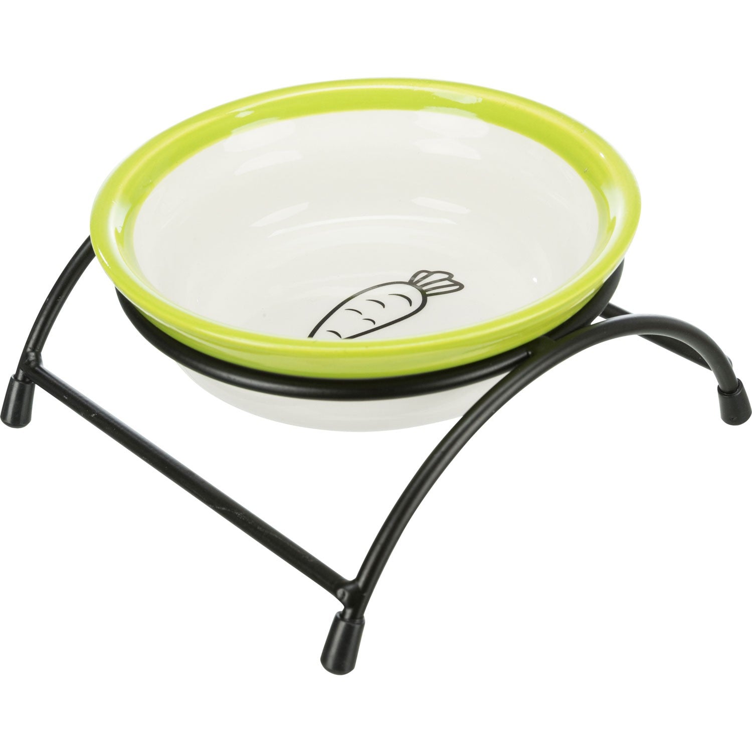 Cuenco de cerámica con soporte - Pack de 3 unidades blanco/verde
