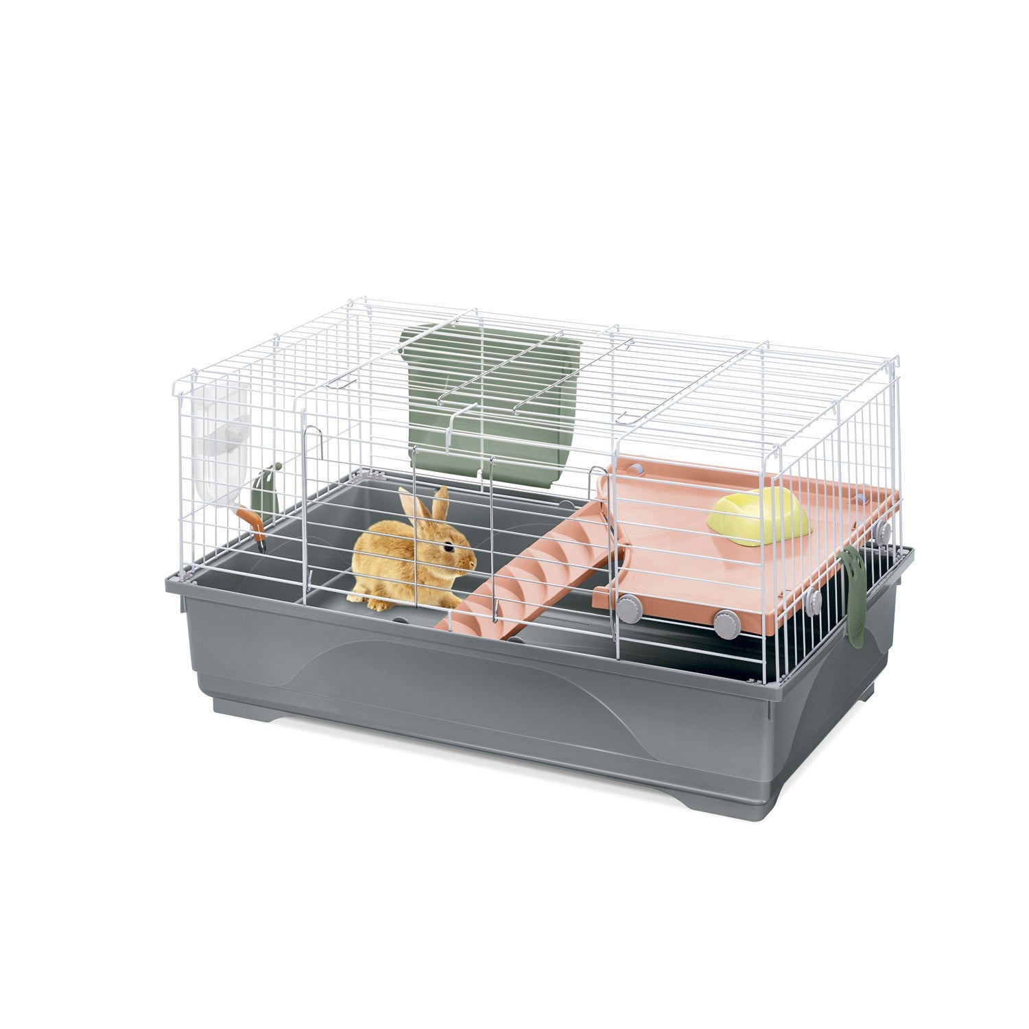 Jaula Roedor RONNY 80 - Pack de 3 unidades Gris (Acc. Verde/Rosa)