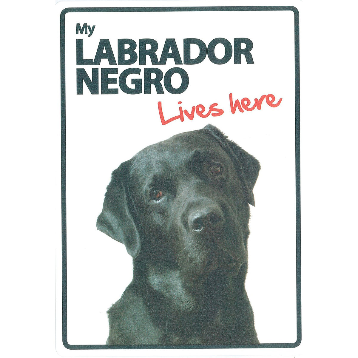 Señal A5 'My Labrador Negro - Lives Here'