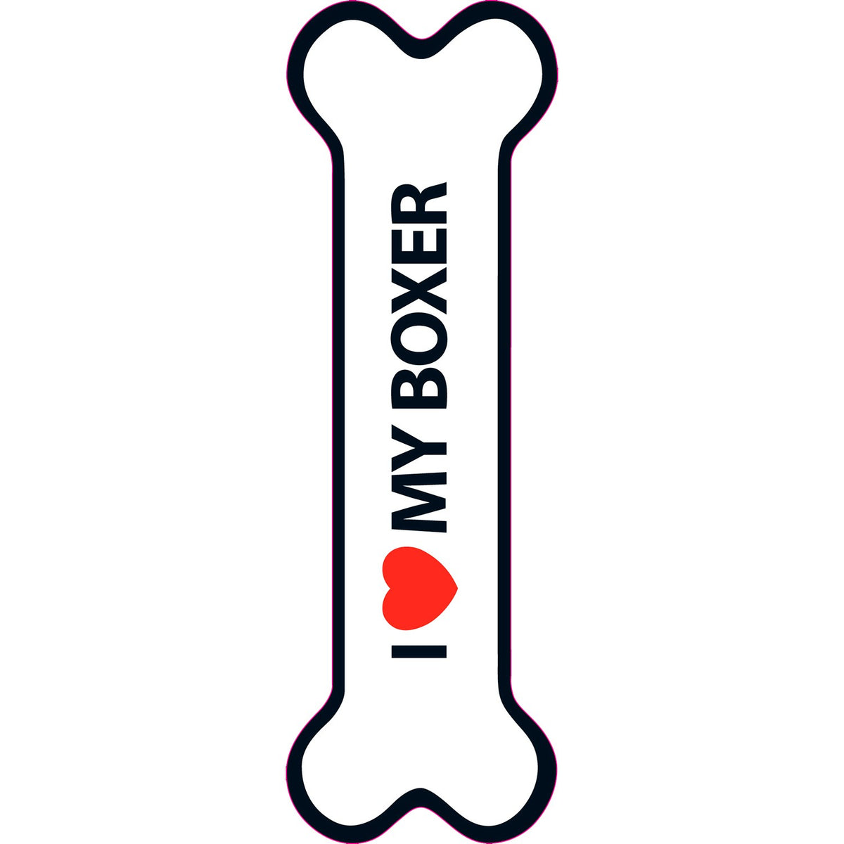Señal-Hueso Magnético 'I Love my Boxer'