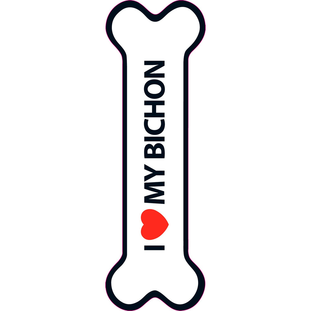 Señal-Hueso Magnético 'I Love my Bichón'