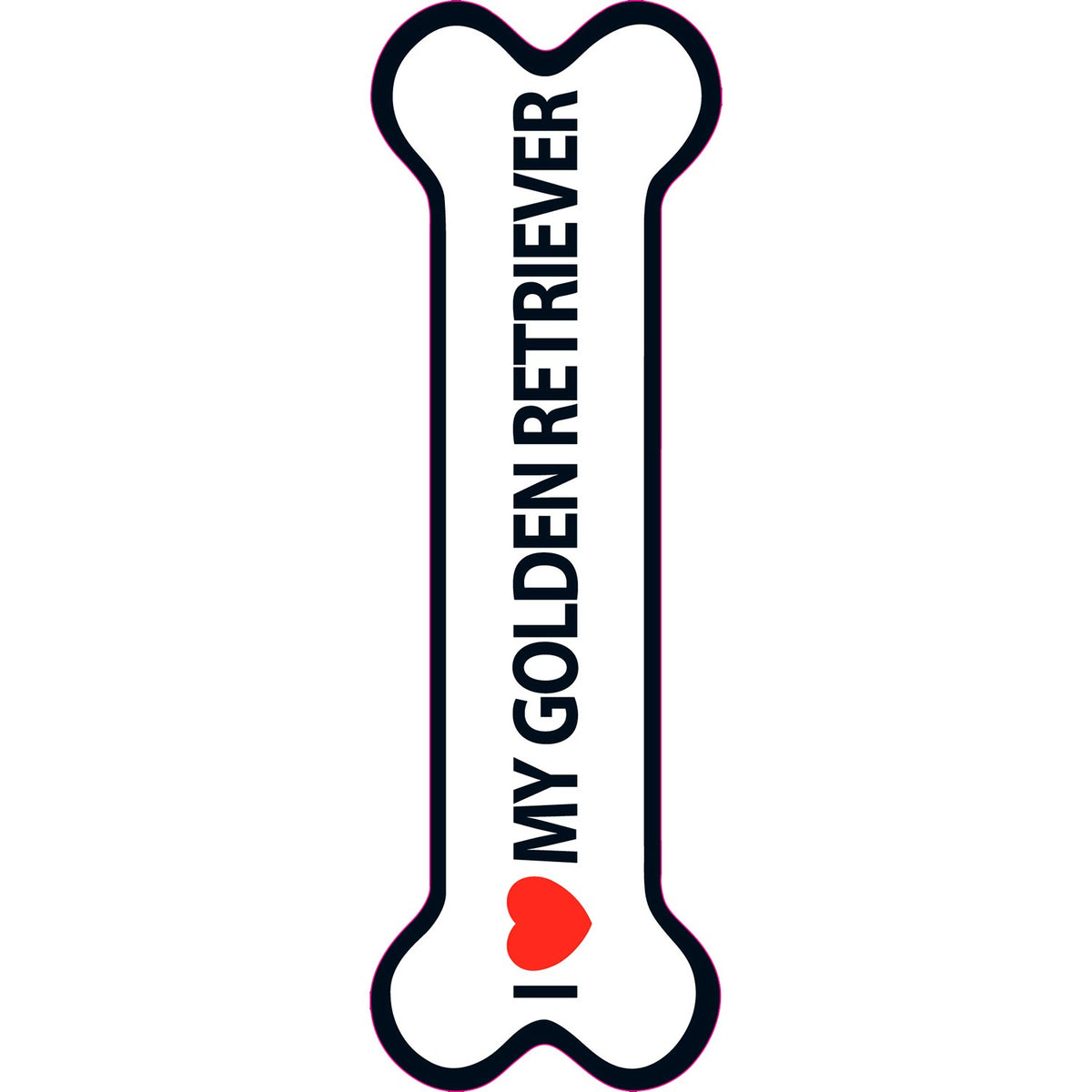 Señal-Hueso Magnético 'I Love my Golden Retriever'