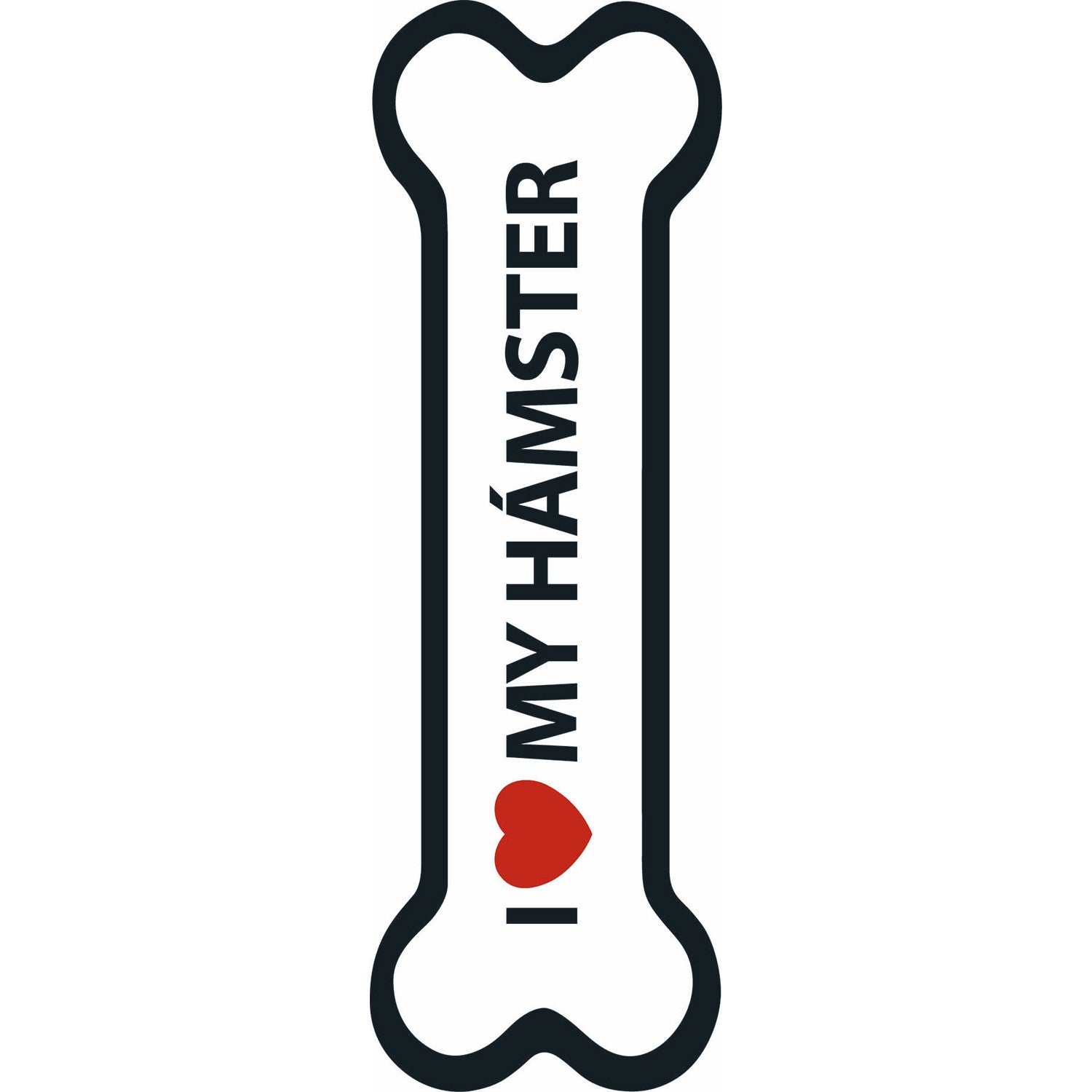 Señal-Hueso Magnético 'I Love my Hámster'