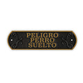 Señal Horizontal Hierro 'Peligro perro Suelto'