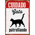 Señal A5 Metálica 'Cuidado Gato Patrullando'