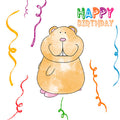Tarjeta Dibujo Hámster 'Happy Birthday'