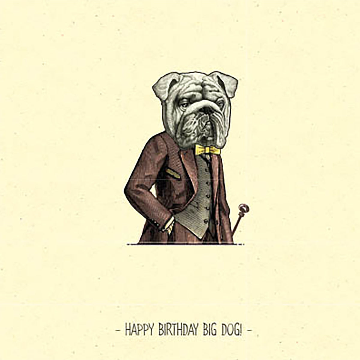 Tarjeta Bulldog con Cuerpo de Hombre