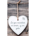 Corazón de Madera 'Lo que necesitas es amor... y un gato'