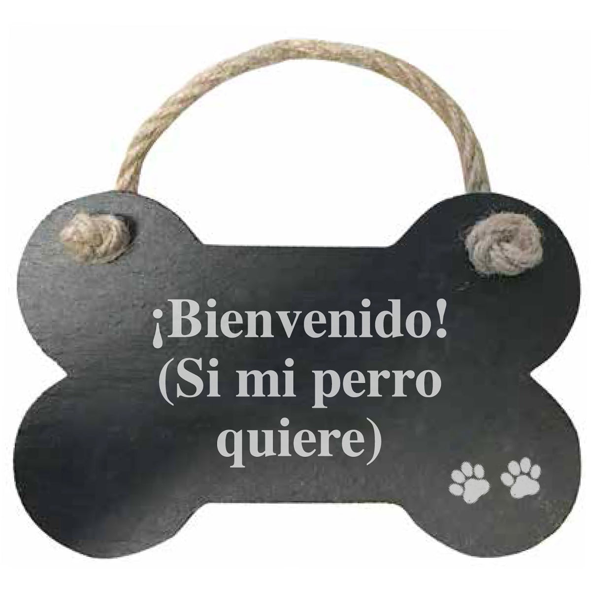 Hueso de Pizarra 'Bienvenido (si mi perro quiere)'
