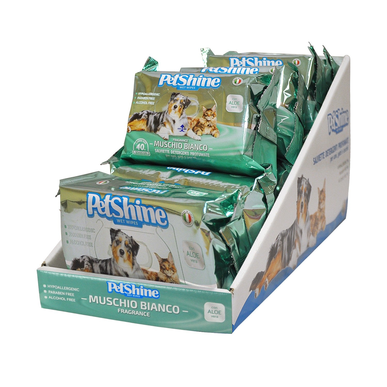 10 Toallitas Higiene Perro/Gato de Musgo Blanco