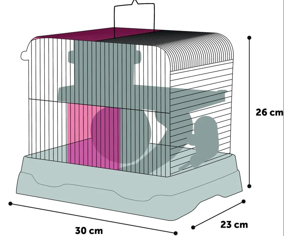 Jaula Para Hámster Flamingo - Dinky Gris- Pack 2uds
