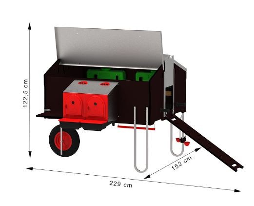 GALLINERO MOVIL 1x1.2MT C/KIT DESPLAZ FREE-RANGE