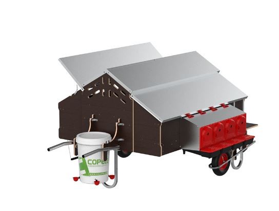 Gallinero móvil de 1,5x1,8 metros con kit de desplazamiento Free-Range