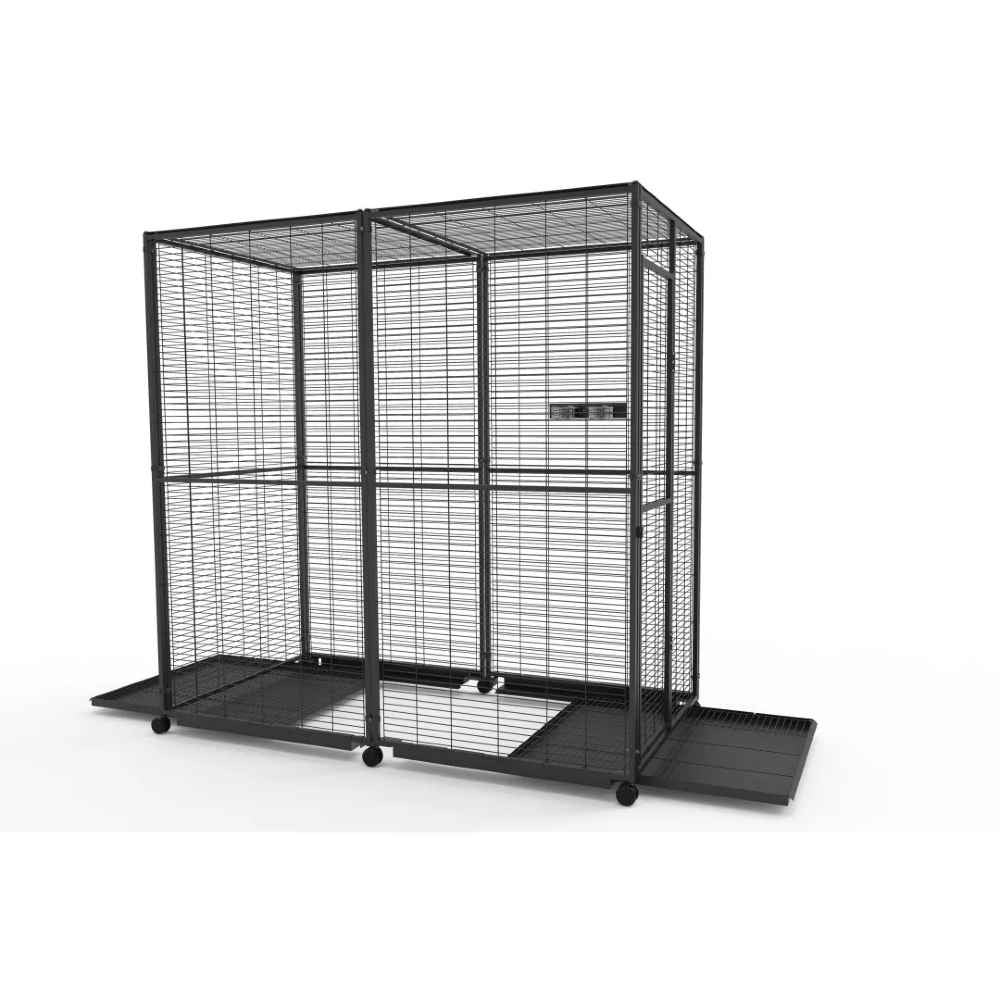 Voladero para Loros 2x1 m con Ruedas y Comederos