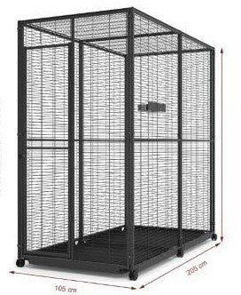 Voladero para Loros 2x1 m con Ruedas y Comederos