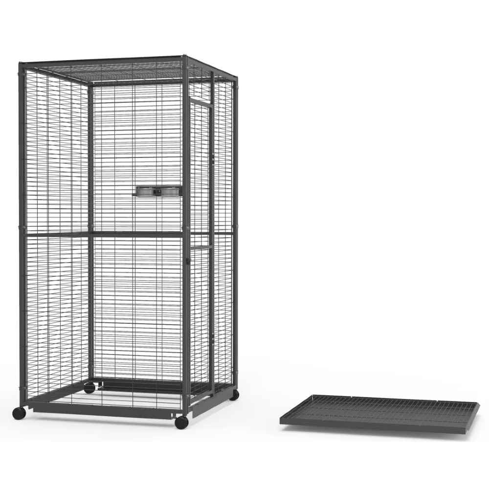 Voladero para loros con ruedas