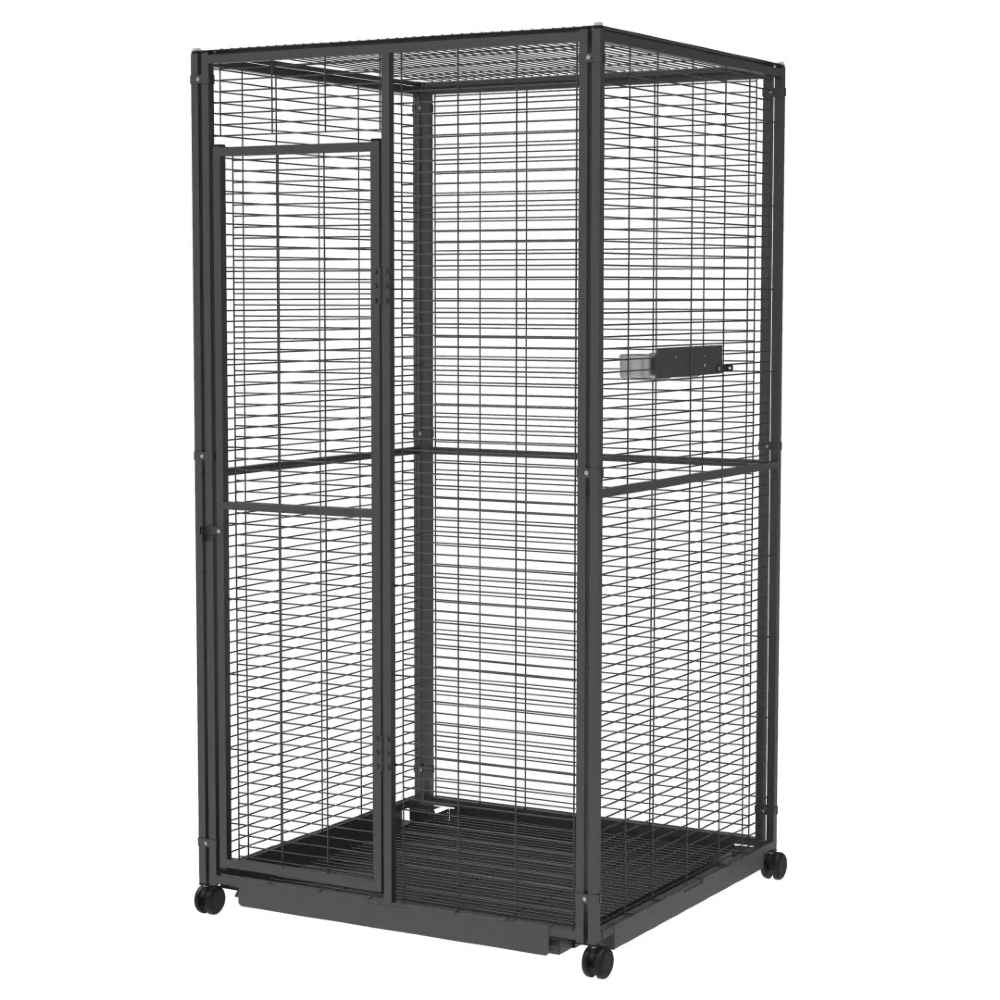 Voladero para loros con ruedas