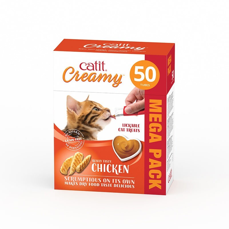 Catit Creamy Pollo, 50x10g- Pack 4 tubos