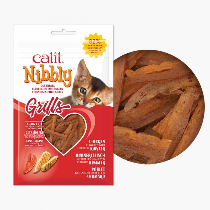 Catit Nibbly Jerky, Pollo, 30g - Pack de 12 unidades