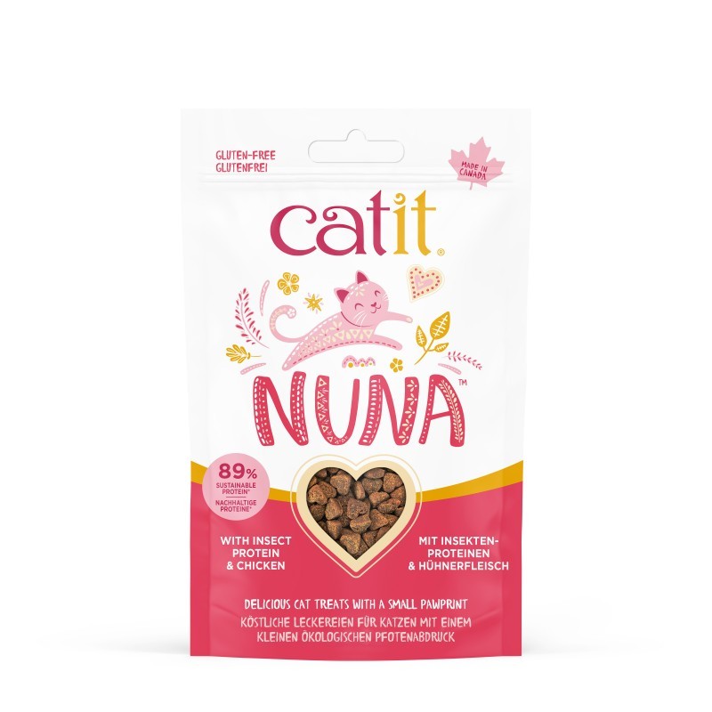 Catit Nuna Snack Proteína Insecto y Pollo, 60g - Pack de 8 unidades
