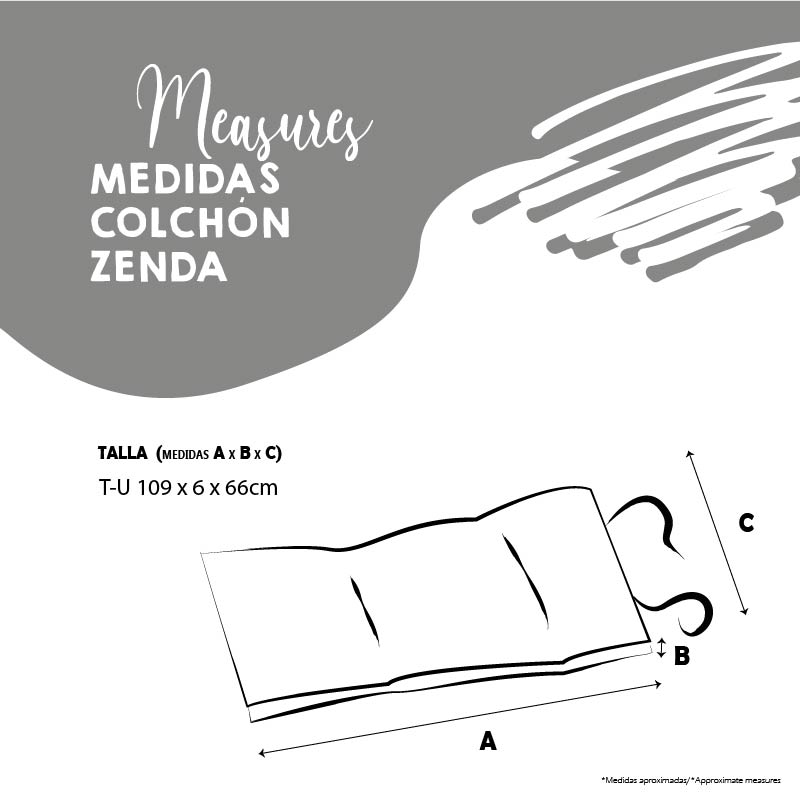 YAGU COLCHON ZENDA VICHY NEGRO T-U  109 x 66 x 6 CM