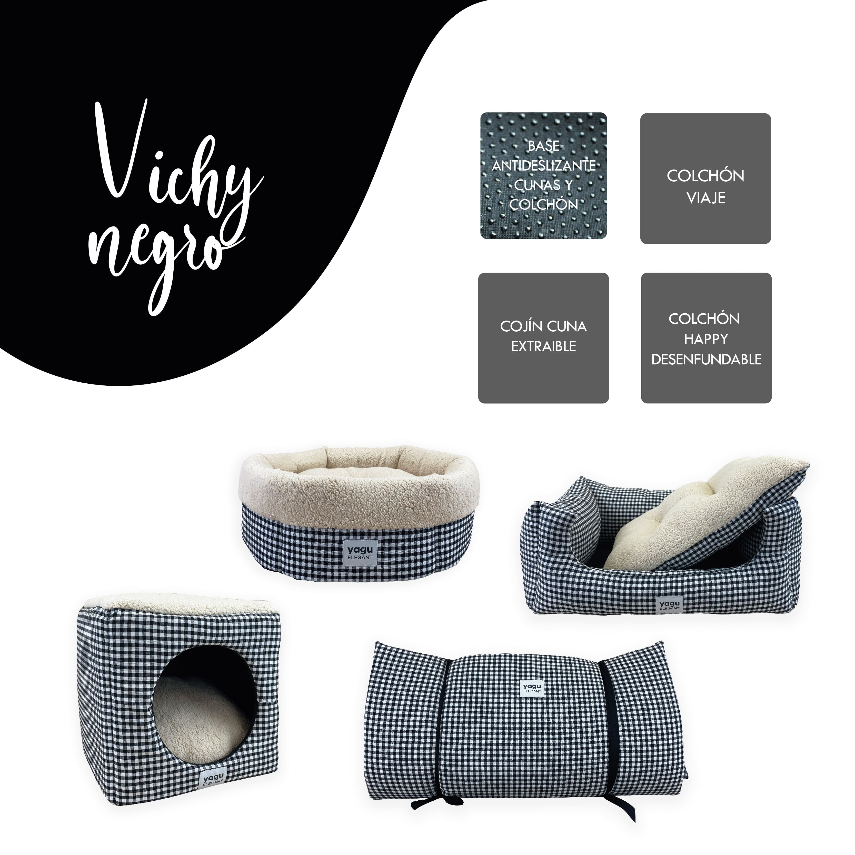 YAGU COLCHON ZENDA VICHY NEGRO T-U  109 x 66 x 6 CM