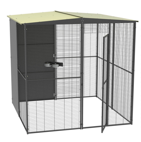 Voladero para Loro 2x2m techo a dos aguas