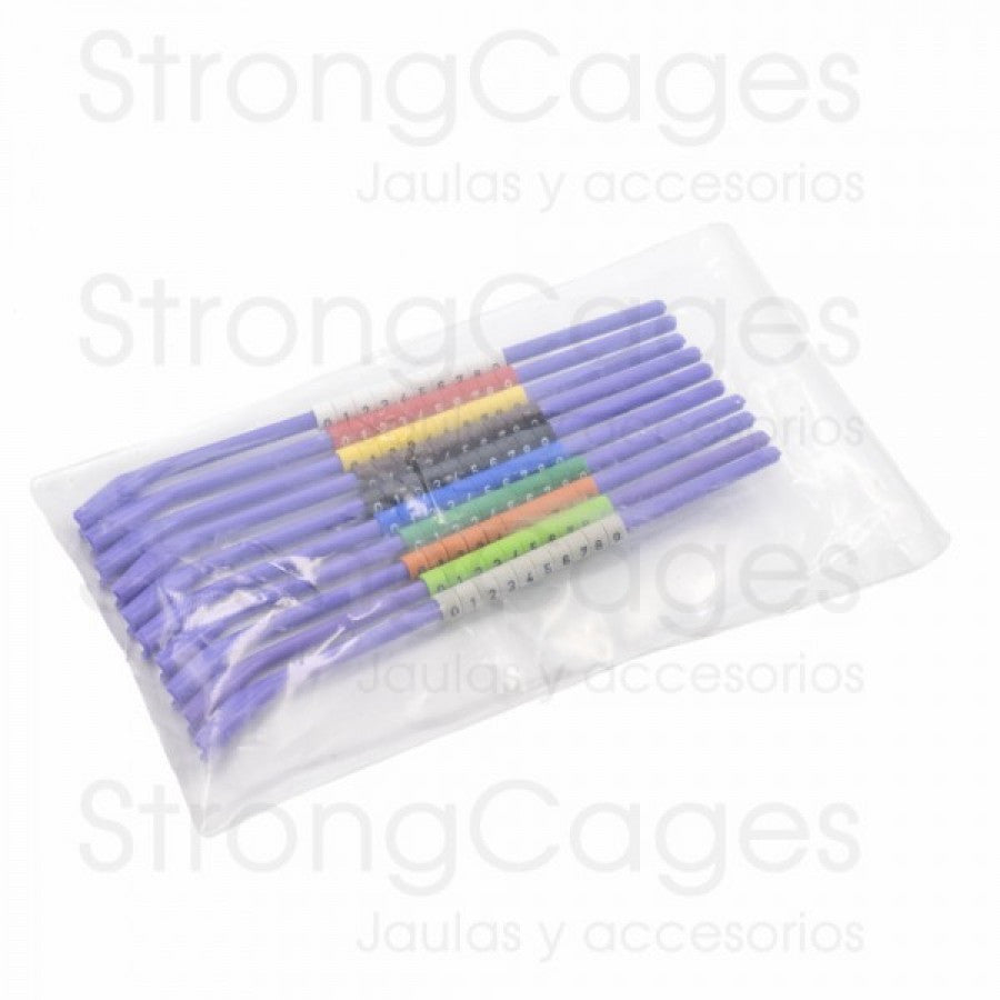 Anillas de plástico numeradas 3 mm Canarios