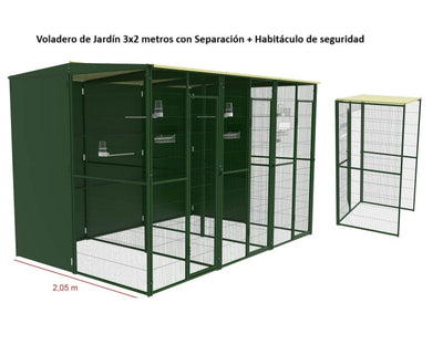 Voladero de Jardín 3x2 metros + Habitáculo de seguridad