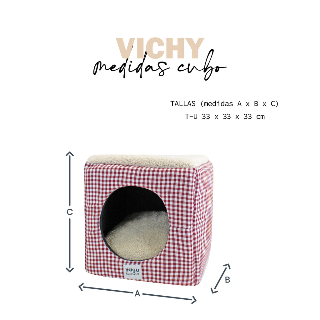 YAGU CUBO VICHY GRANA T-U 33 x 33 x 33 CM