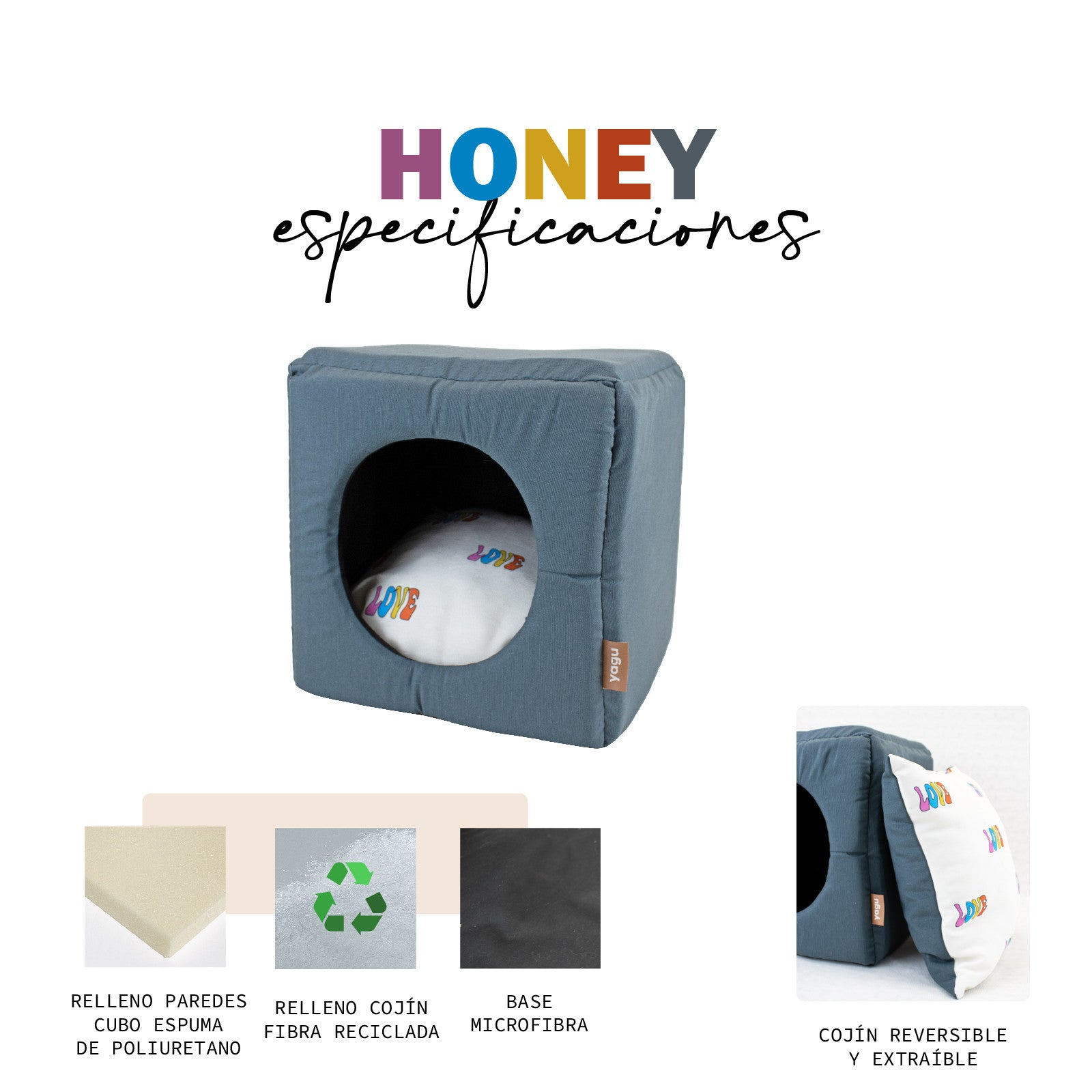 YAGU CUBO IZARO HONEY T-U 33 x 33 x 33 CM