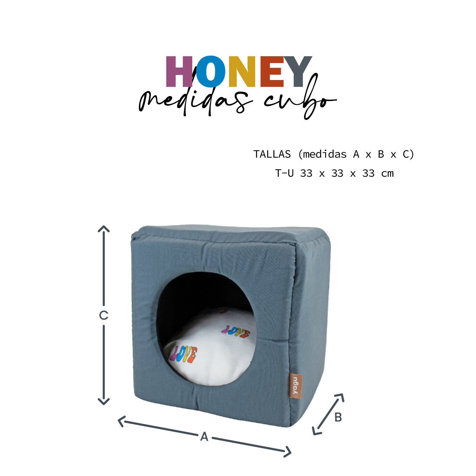 YAGU CUBO IZARO HONEY T-U 33 x 33 x 33 CM