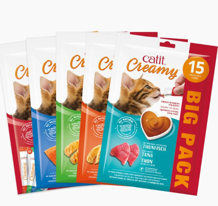 Catit Creamy Pollo y Cordero, 15x10g - Pack de 8 unidades