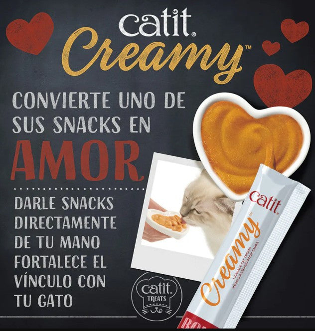 Catit Creamy Salmón y Gambas, 15x10g - Pack de 8 unidades